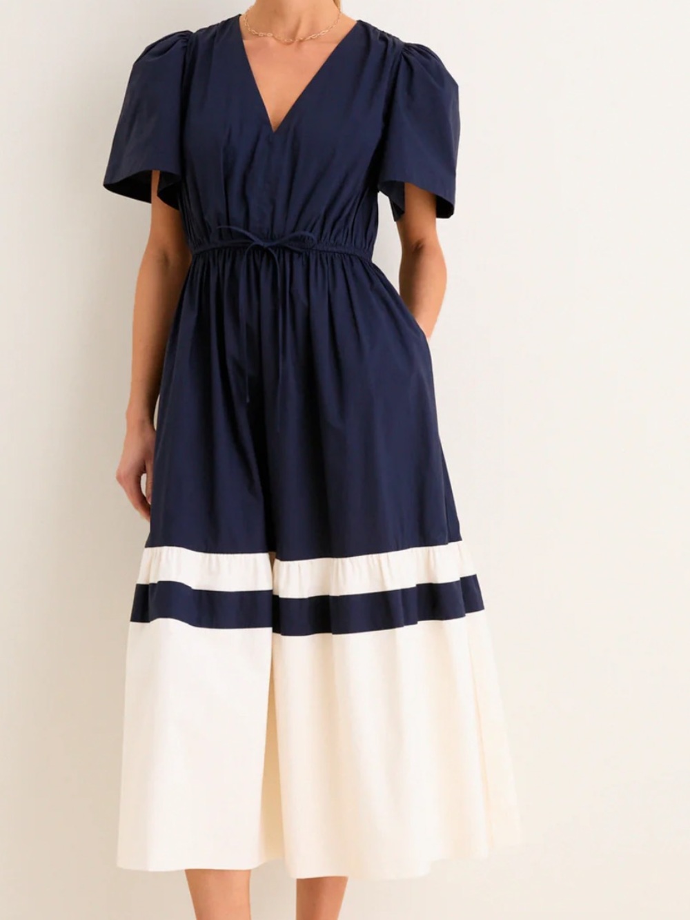 Tuckernuck Mitchell Dress Navy & Cream Dress Women’s Size Small